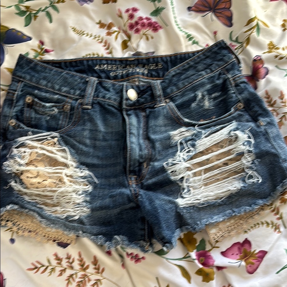Distressed Denim Shorts